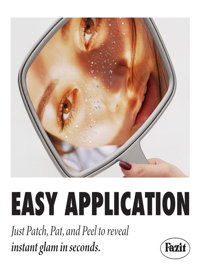 Fazit Makeup Patches - Silver Speckles - Glow Up Make-Up Patches - Cute Glitter Makeup Accessories for Women - Cosmetic Glitter for Face - Image 3